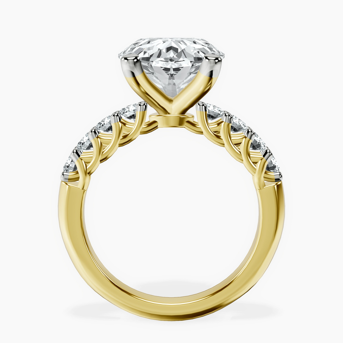 14kt Yellow Gold Cassidy Entwined Prongs Lab Diamond Ring side right image one