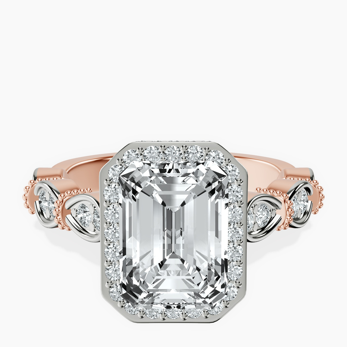 18ct Rose Gold Micaela Halo Lab Diamond Ring front image