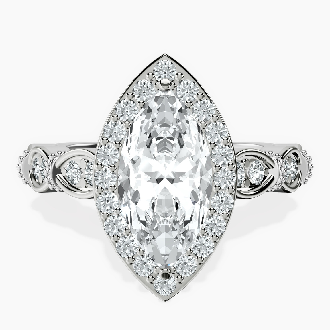 Platinum Micaela Halo Lab Diamond Ring front image