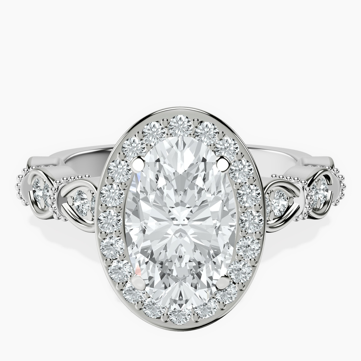 14ct White Gold Micaela Halo Lab Diamond Ring front image