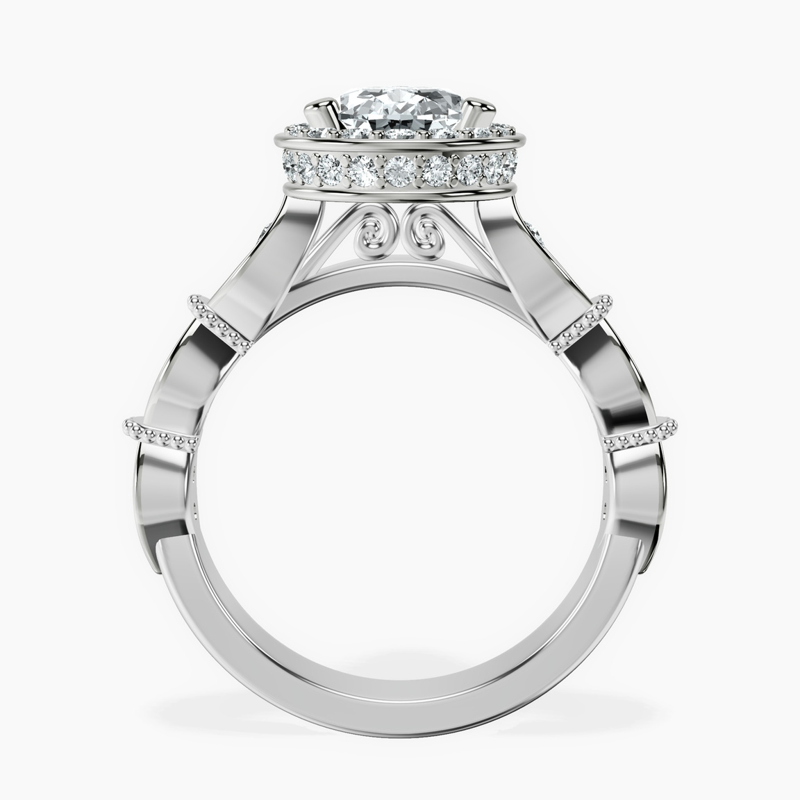 18ct White Gold Micaela Halo Lab Diamond Ring side right image one