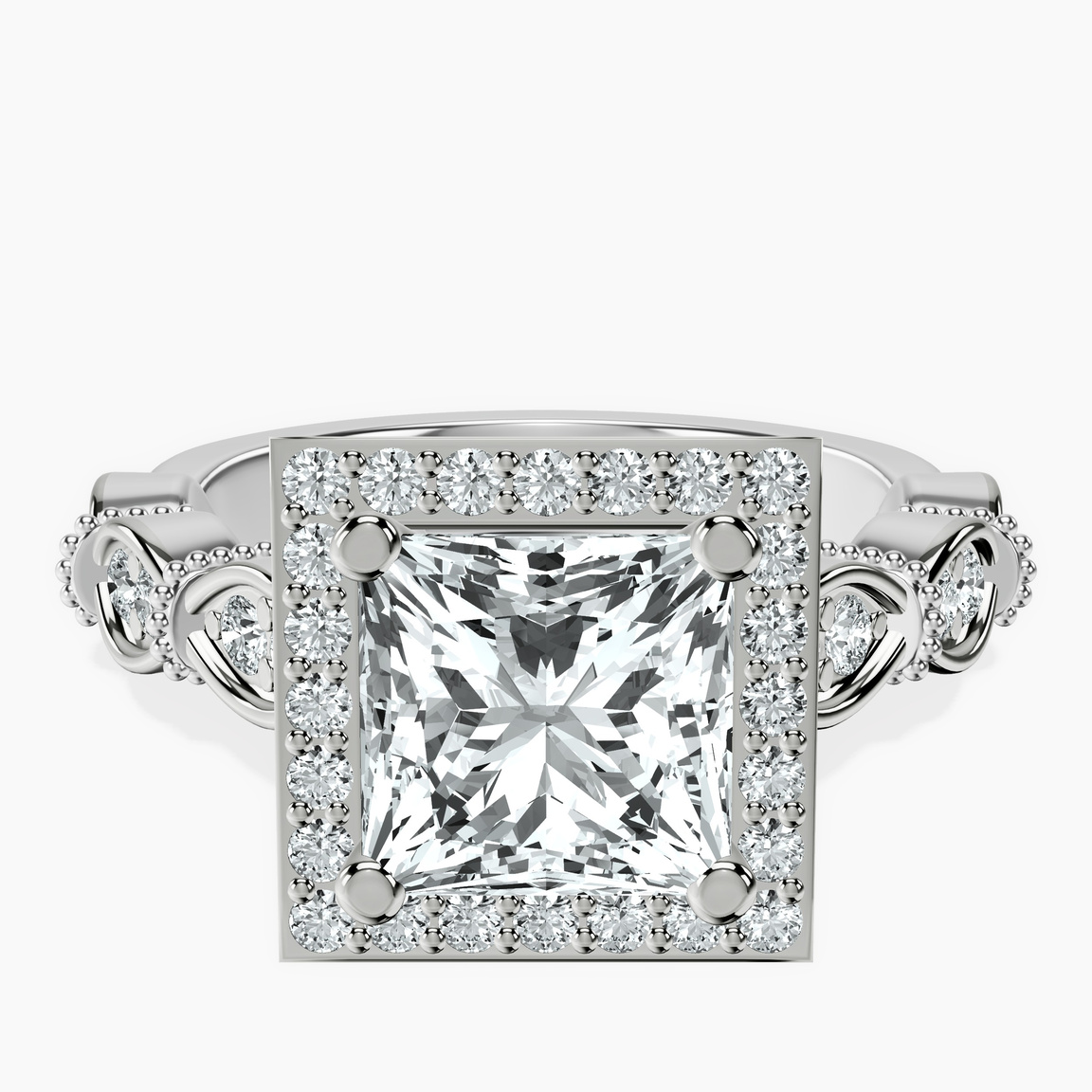 Platinum Micaela Halo Lab Diamond Ring front image