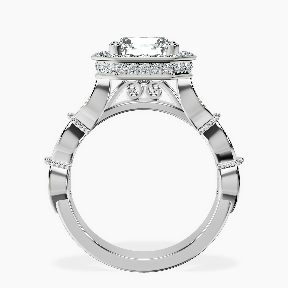 18ct White Gold Micaela Halo Lab Diamond Ring side right image one