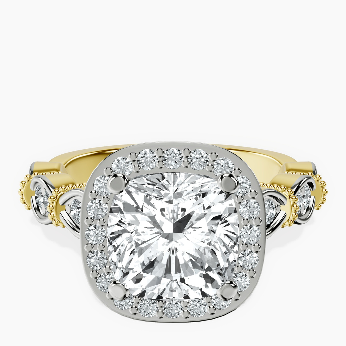 14kt Yellow Gold Micaela Halo Lab Diamond Ring front image