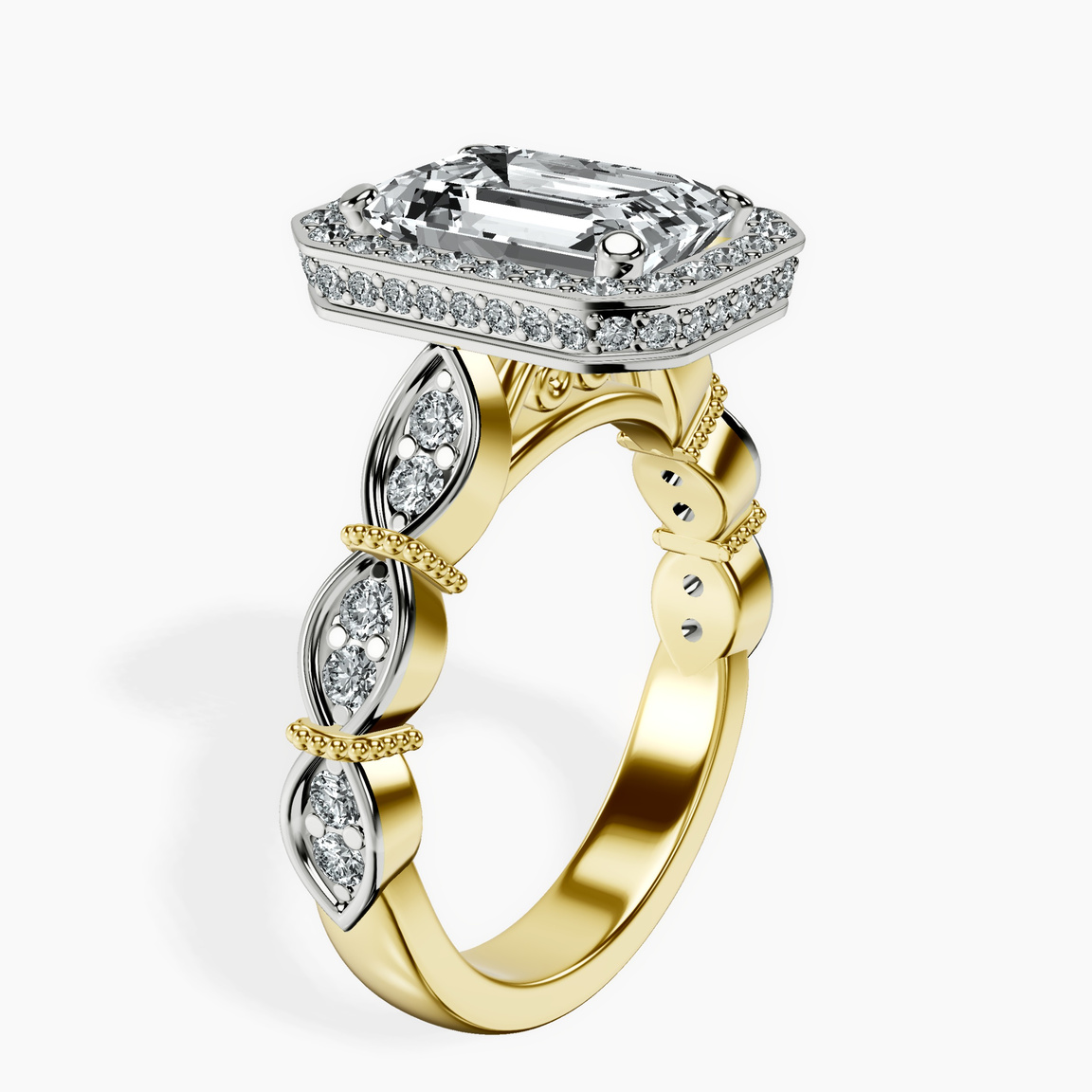18ct Yellow Gold Micaela Halo Lab Diamond Ring standing product image one