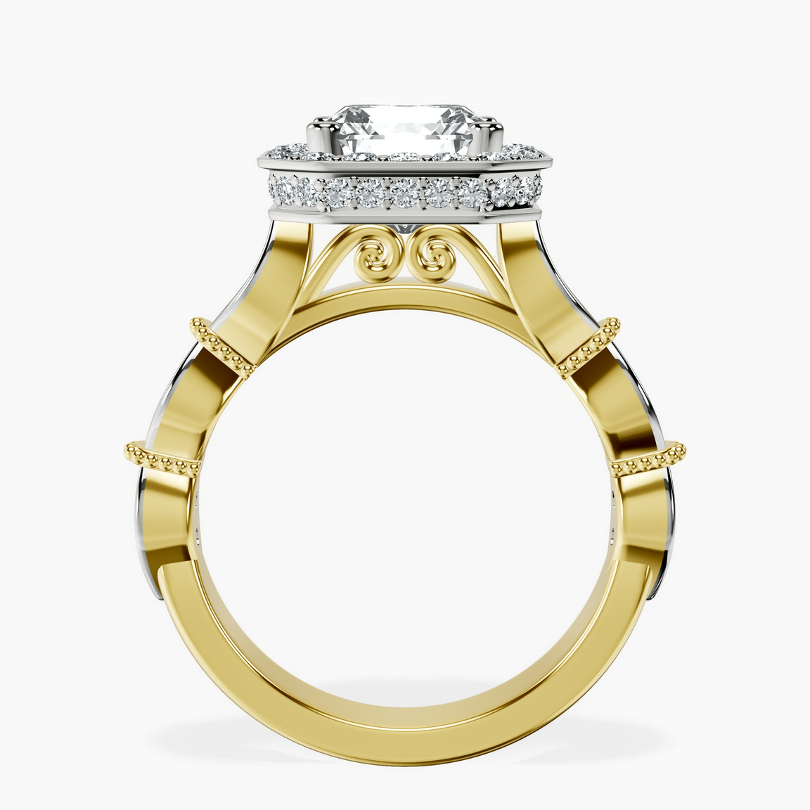 14kt Yellow Gold Micaela Halo Lab Diamond Ring side right image one
