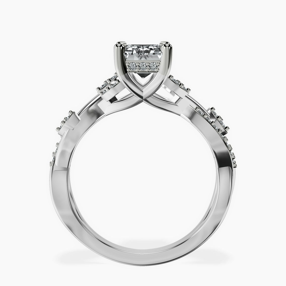 18kt White Gold Harlow Twisted Shank Lab Diamond Ring side right image one