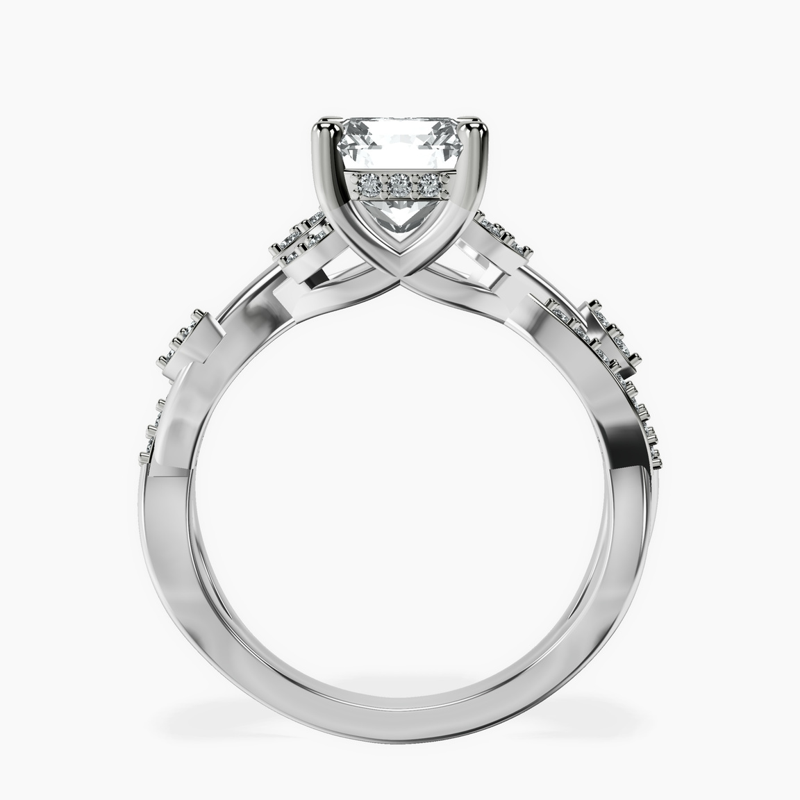 Platinum Harlow Twisted Shank Lab Diamond Ring side right image one