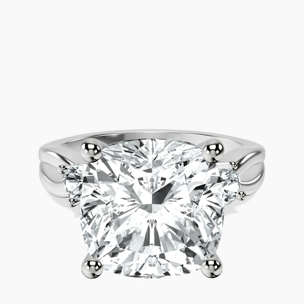 10kt White Gold Odette Three Stone Bypass Lab Diamond Ring front image
