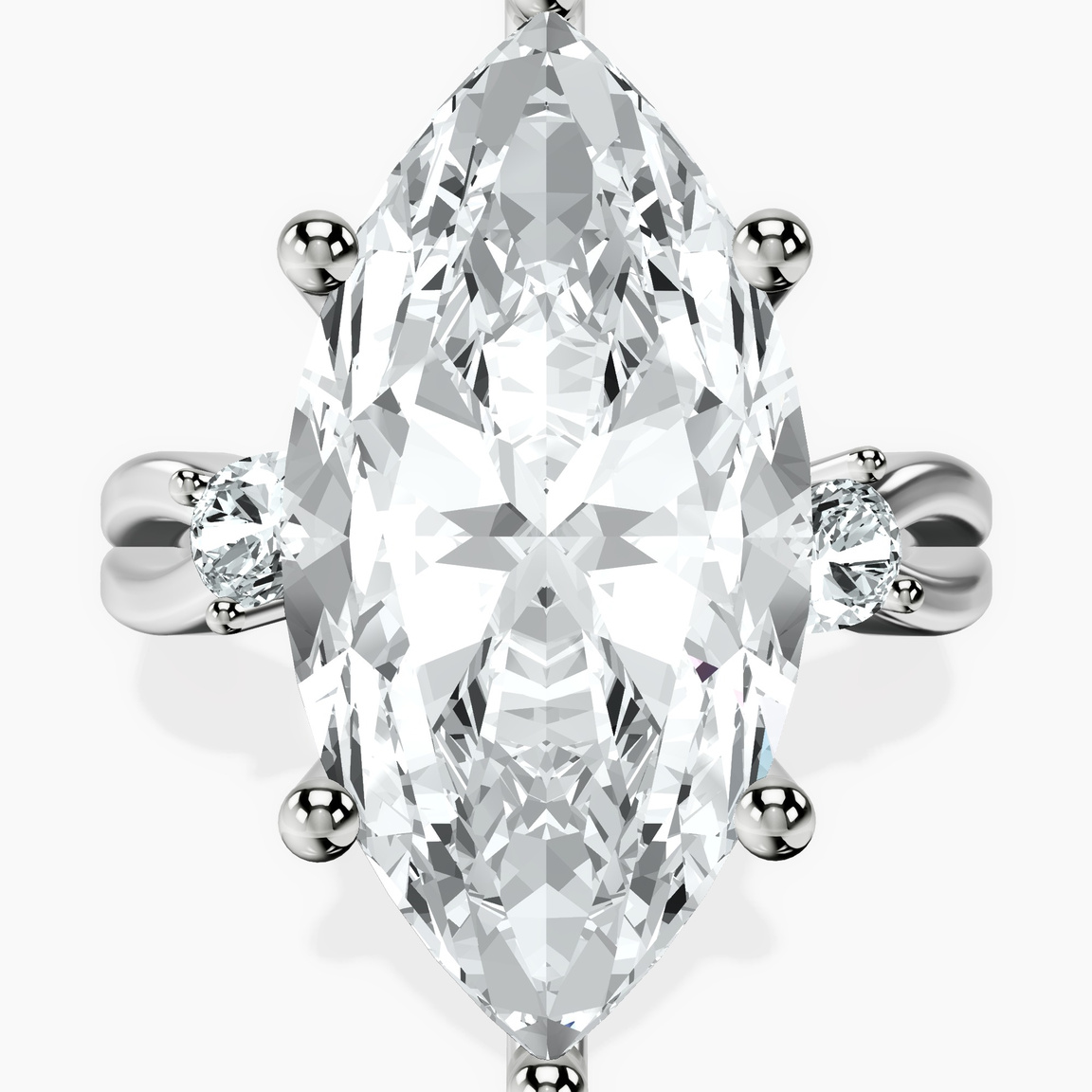10kt White Gold Odette Three Stone Bypass Lab Diamond Ring front image