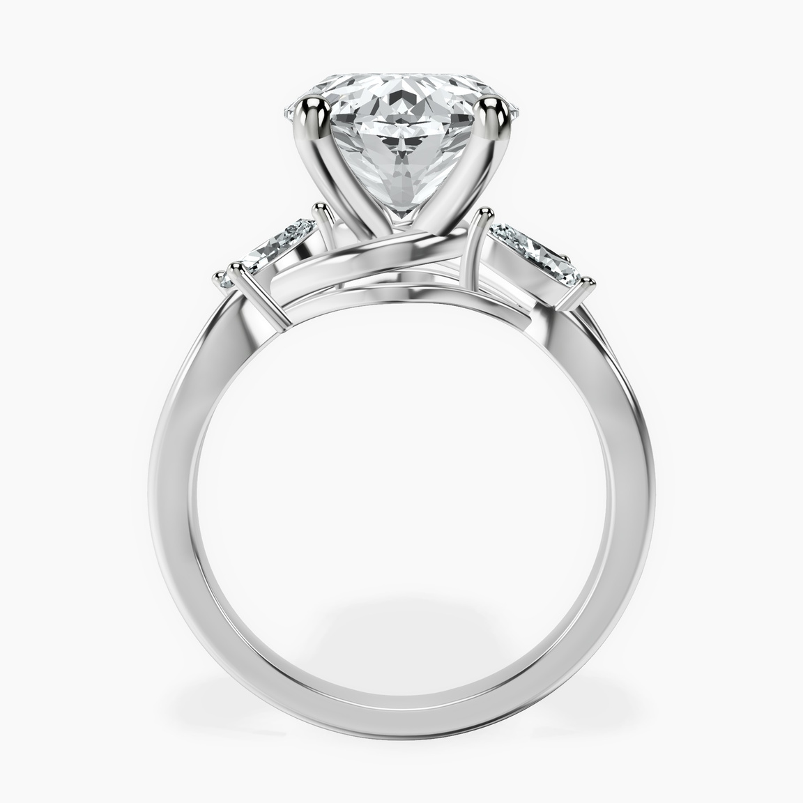 10kt White Gold Odette Three Stone Bypass Lab Diamond Ring side right image one