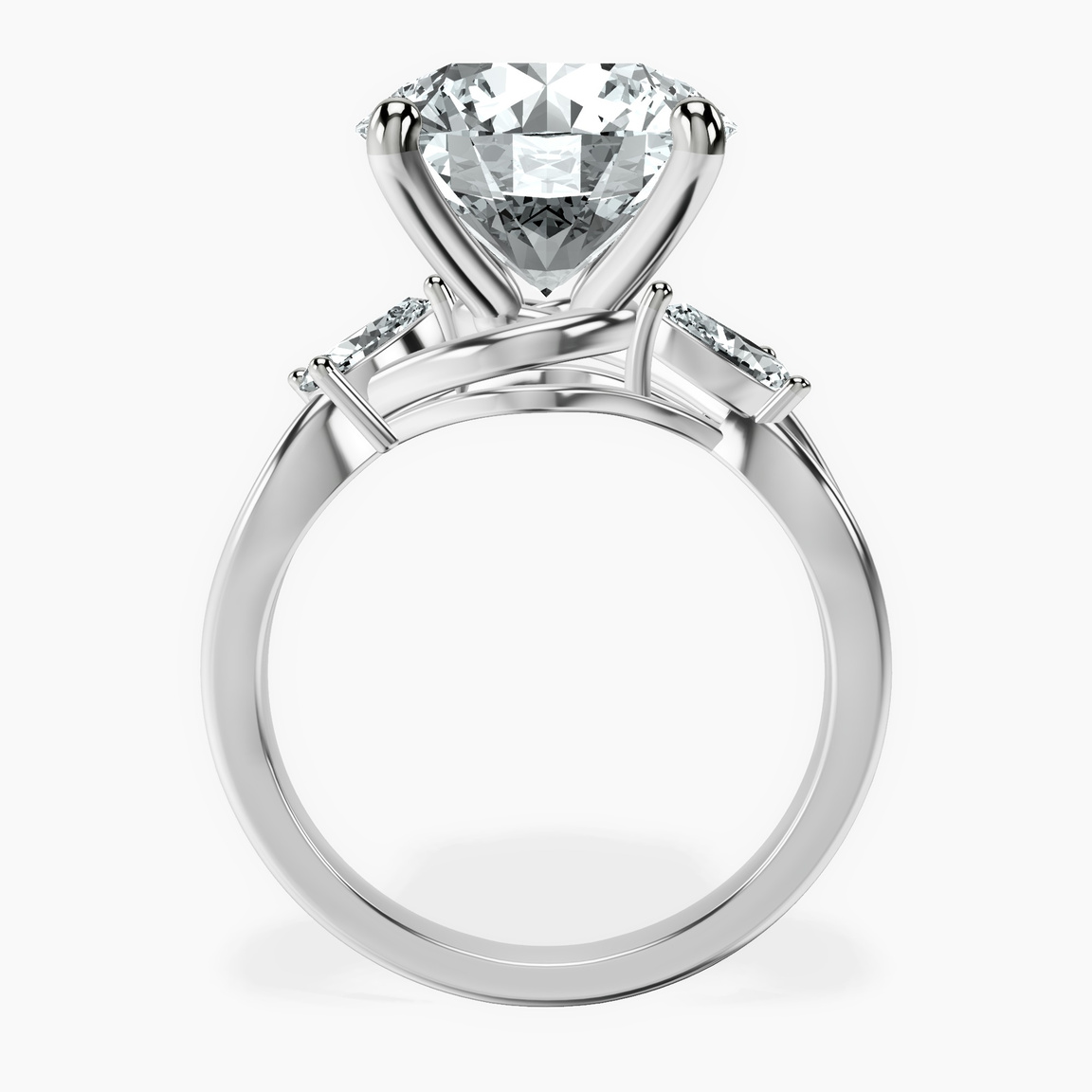 10kt White Gold Odette Three Stone Bypass Lab Diamond Ring side right image one