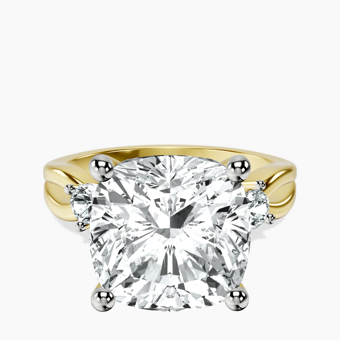 18kt Yellow Gold Odette Three Stone Bypass Lab Diamond Ring front image