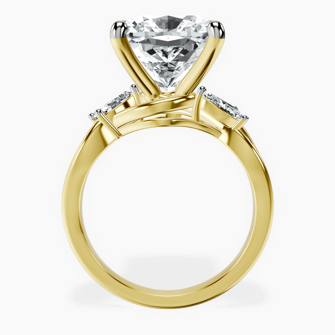 18kt Yellow Gold Odette Three Stone Bypass Lab Diamond Ring side right image one