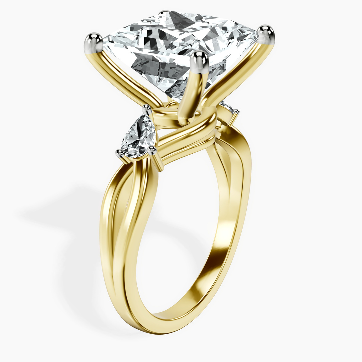 18kt Yellow Gold Odette Three Stone Bypass Lab Diamond Ring standing product image one
