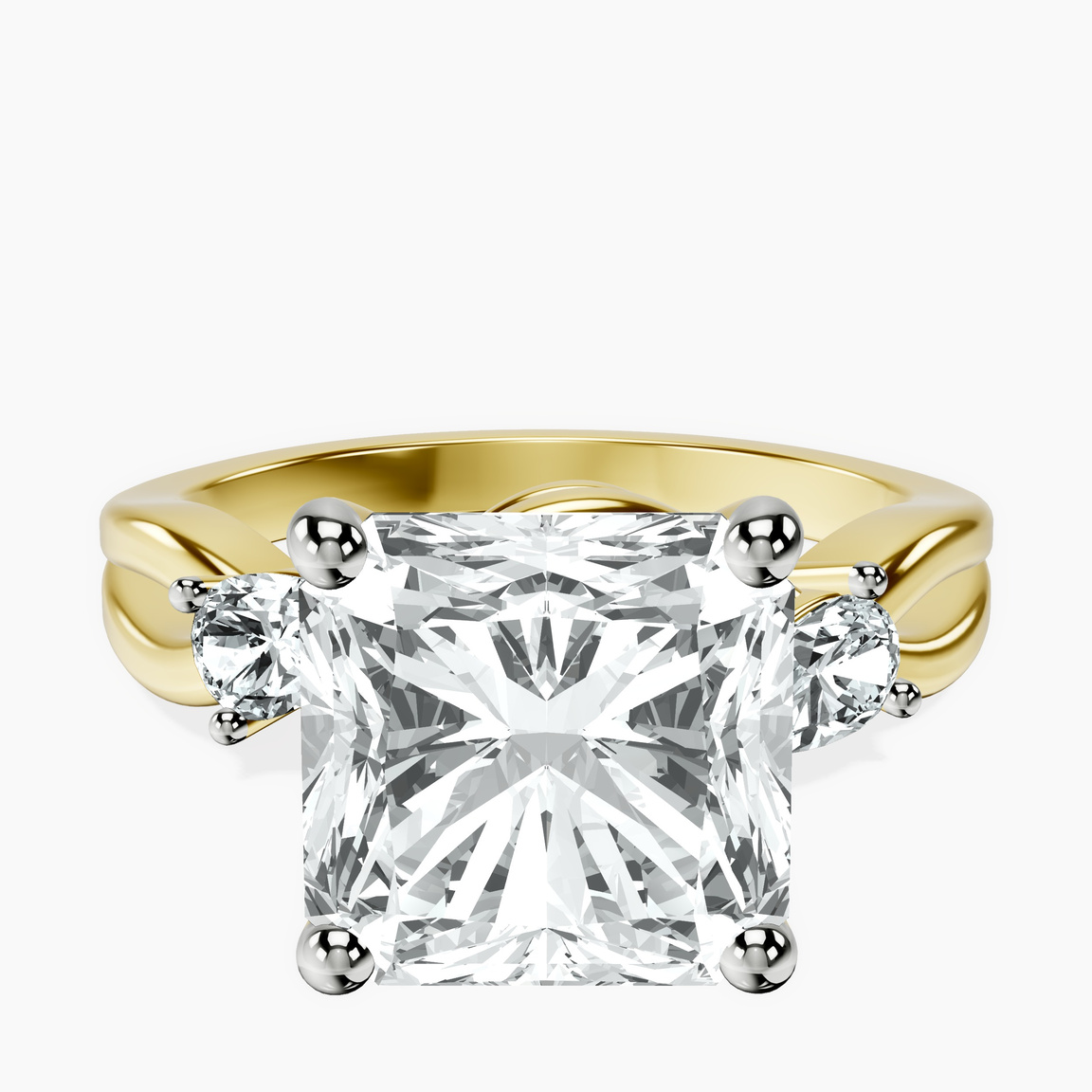 14kt Yellow Gold Odette Three Stone Bypass Lab Diamond Ring front image