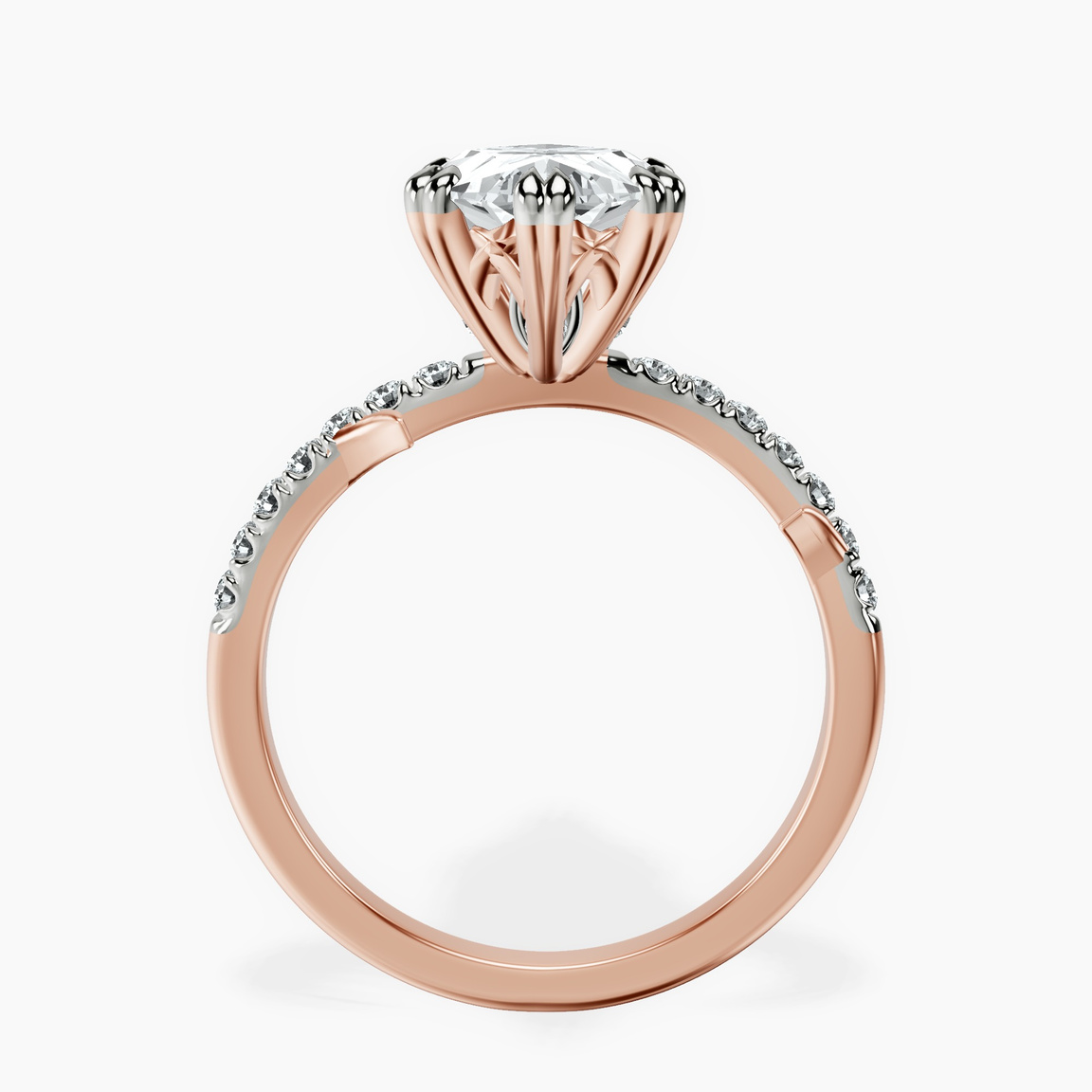 10kt Rose Gold Phoebe Twigs Lab Diamond Ring side right image one