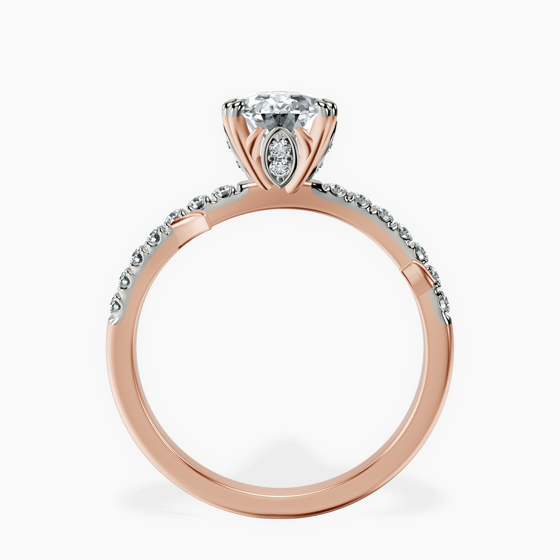 18kt Rose Gold Phoebe Twigs Lab Diamond Ring side right image one