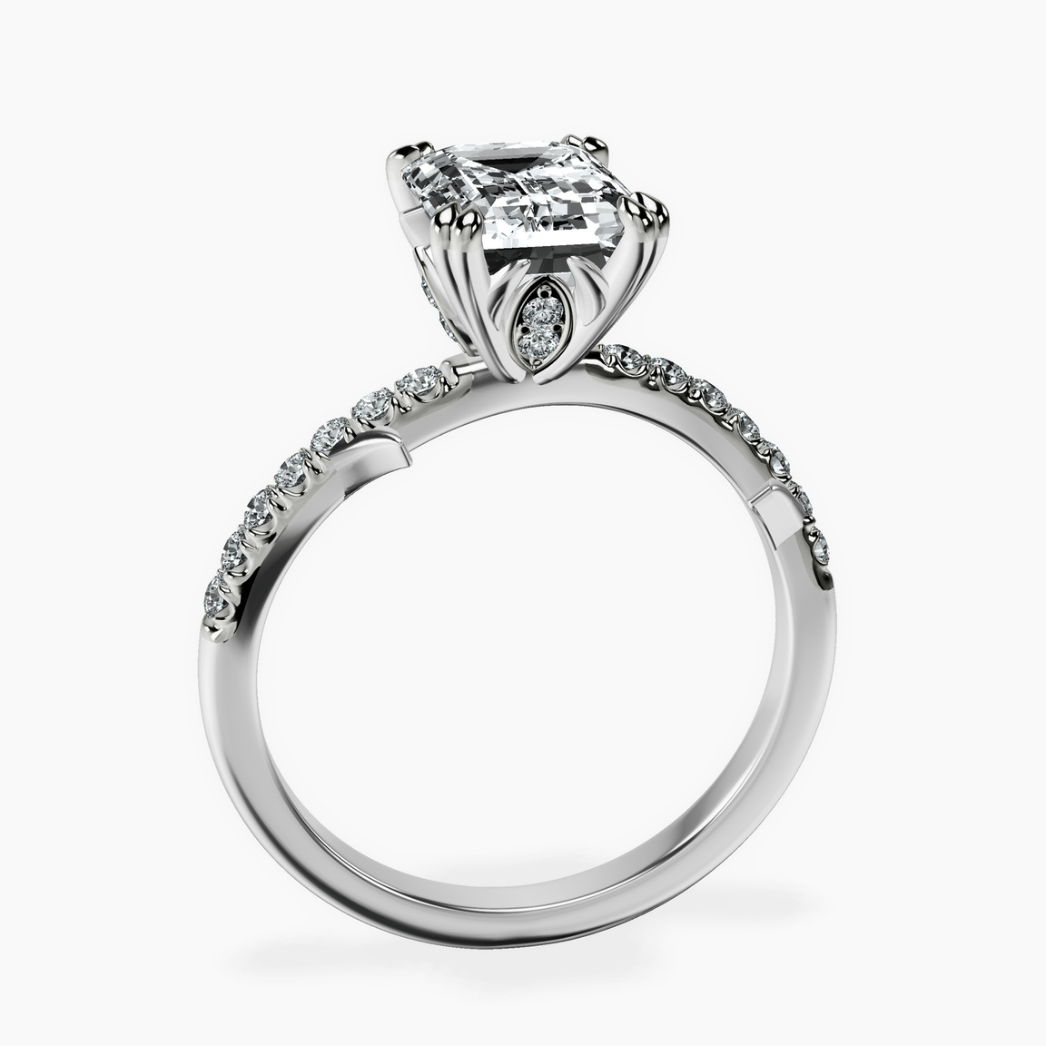10kt White Gold Phoebe Twigs Lab Diamond Ring side right image one