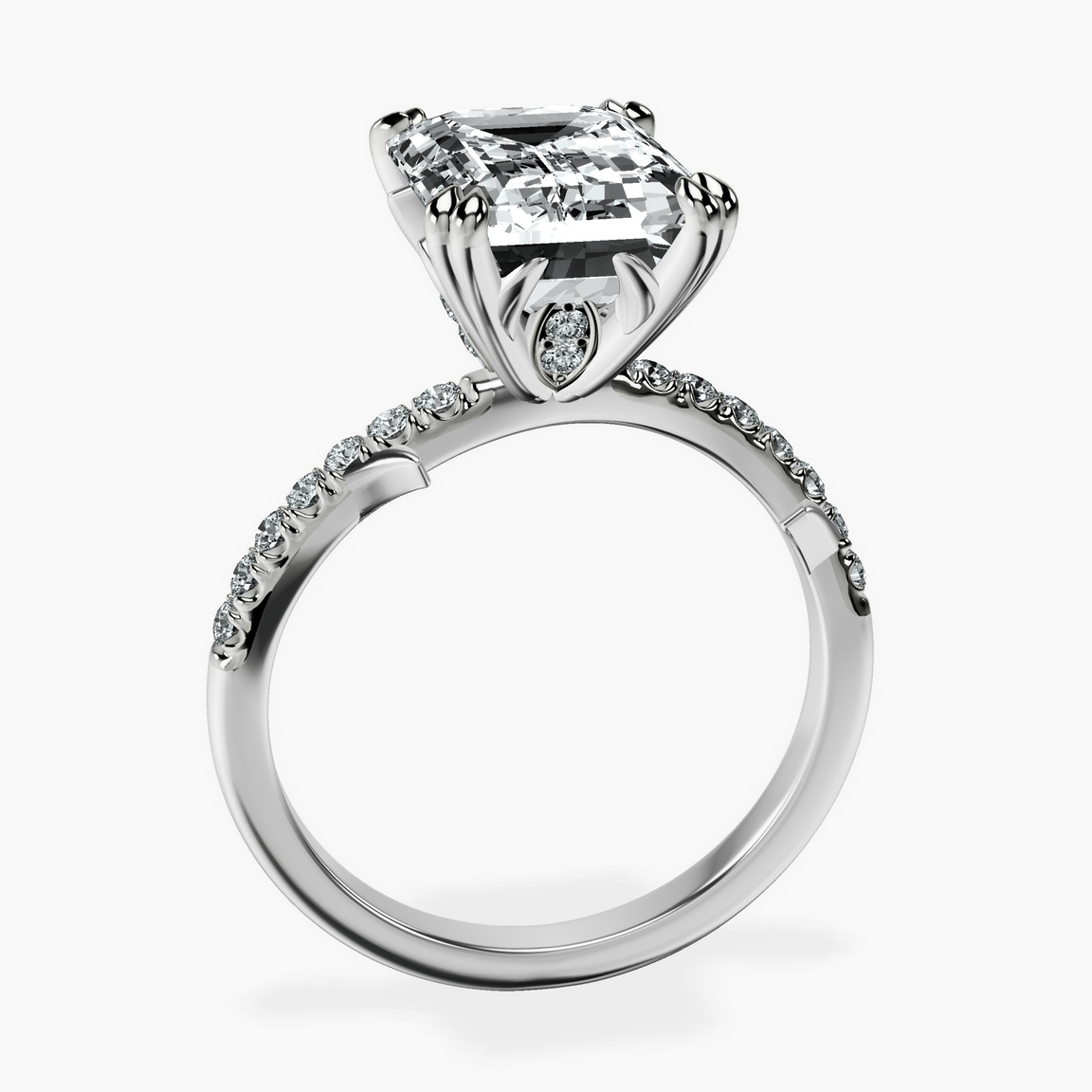14kt White Gold Phoebe Twigs Lab Diamond Ring side right image one