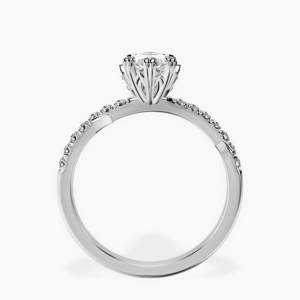 14kt White Gold Phoebe Twigs Lab Diamond Ring side right image one
