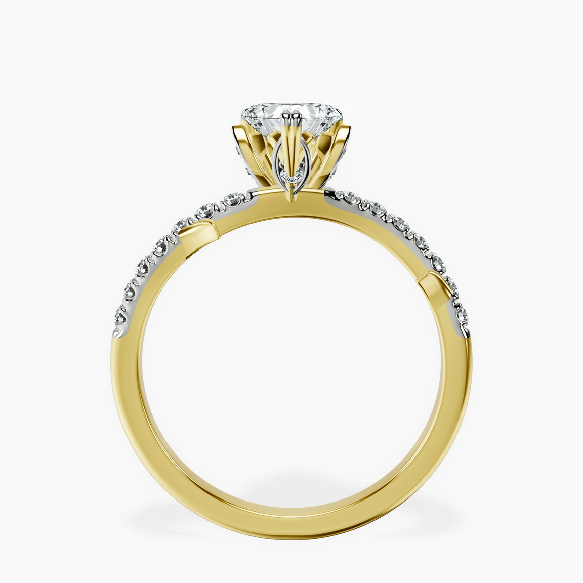 10kt Yellow Gold Phoebe Twigs Lab Diamond Ring side right image one
