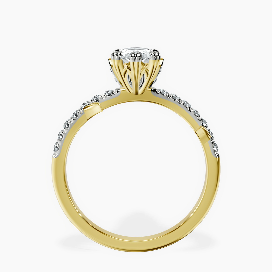 10kt Yellow Gold Phoebe Twigs Lab Diamond Ring side right image one