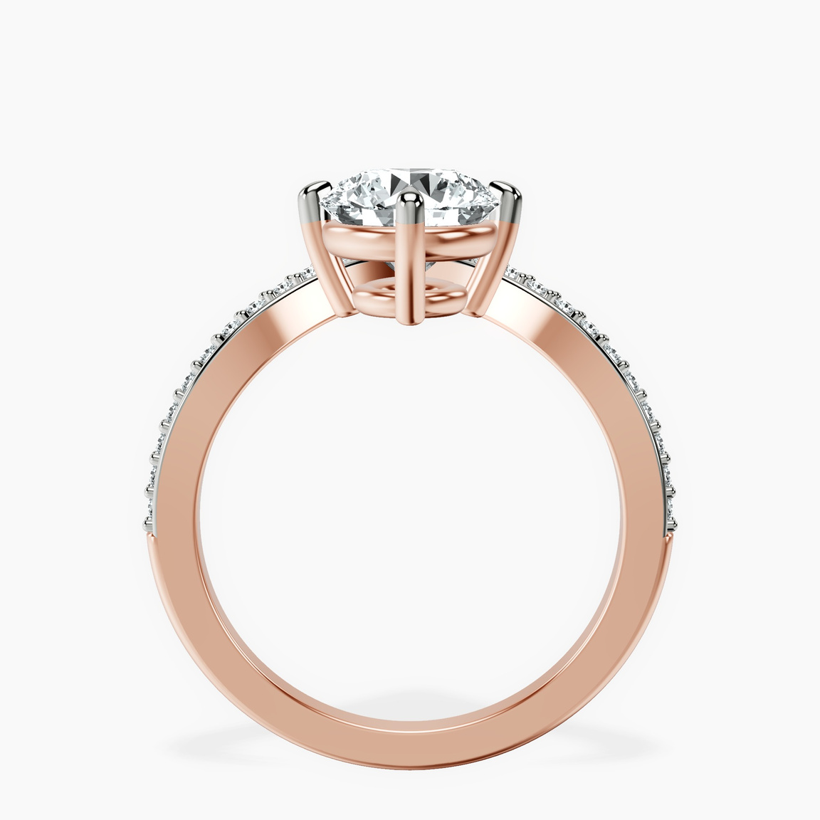 9ct Rose Gold Zelda Classic Chevron Lab Diamond Ring side right image one