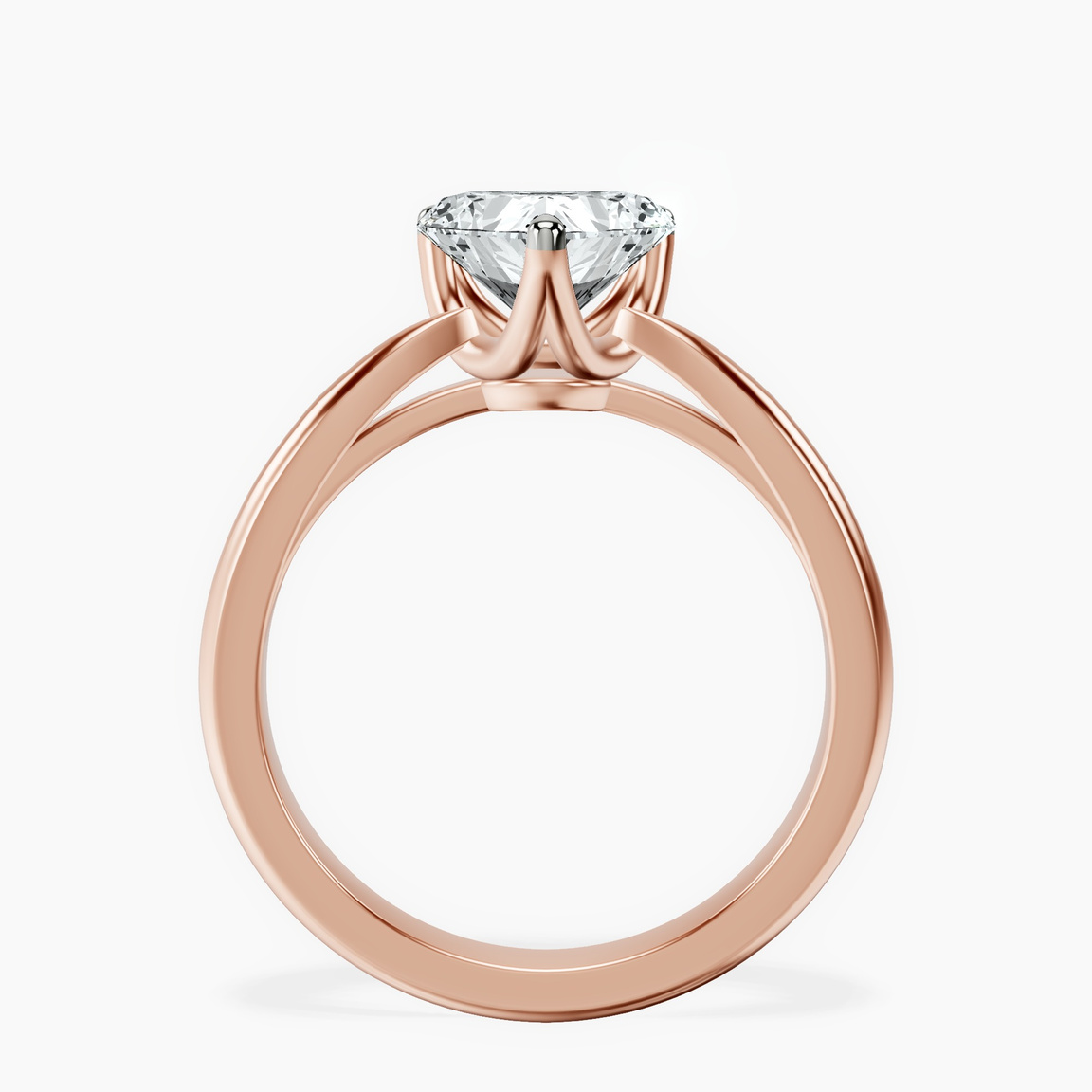 18kt Rose Gold Azalea Classic Solitaire 2mm Lab Diamond Ring side right image one