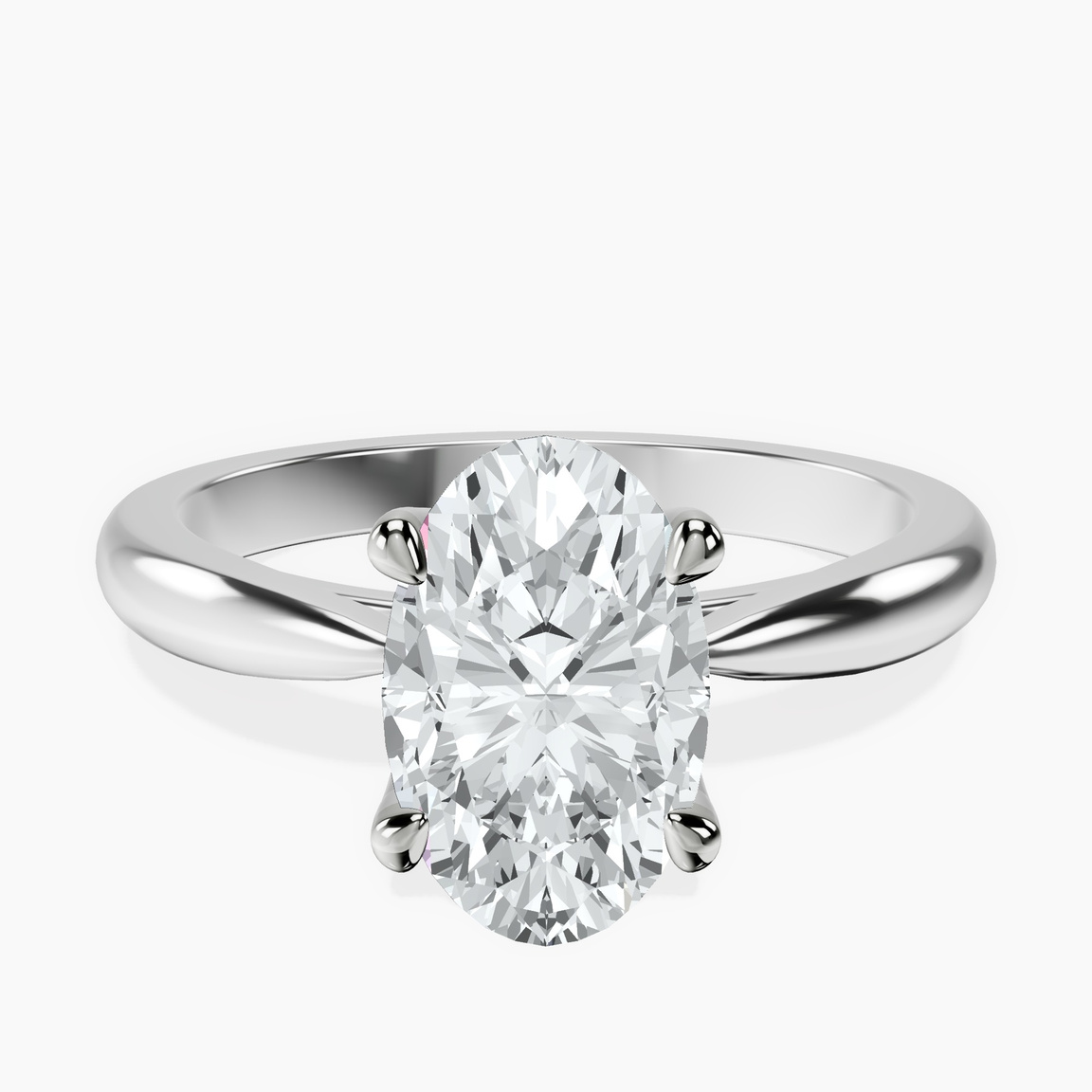10kt White Gold Azalea Classic Solitaire 2mm Lab Diamond Ring front image
