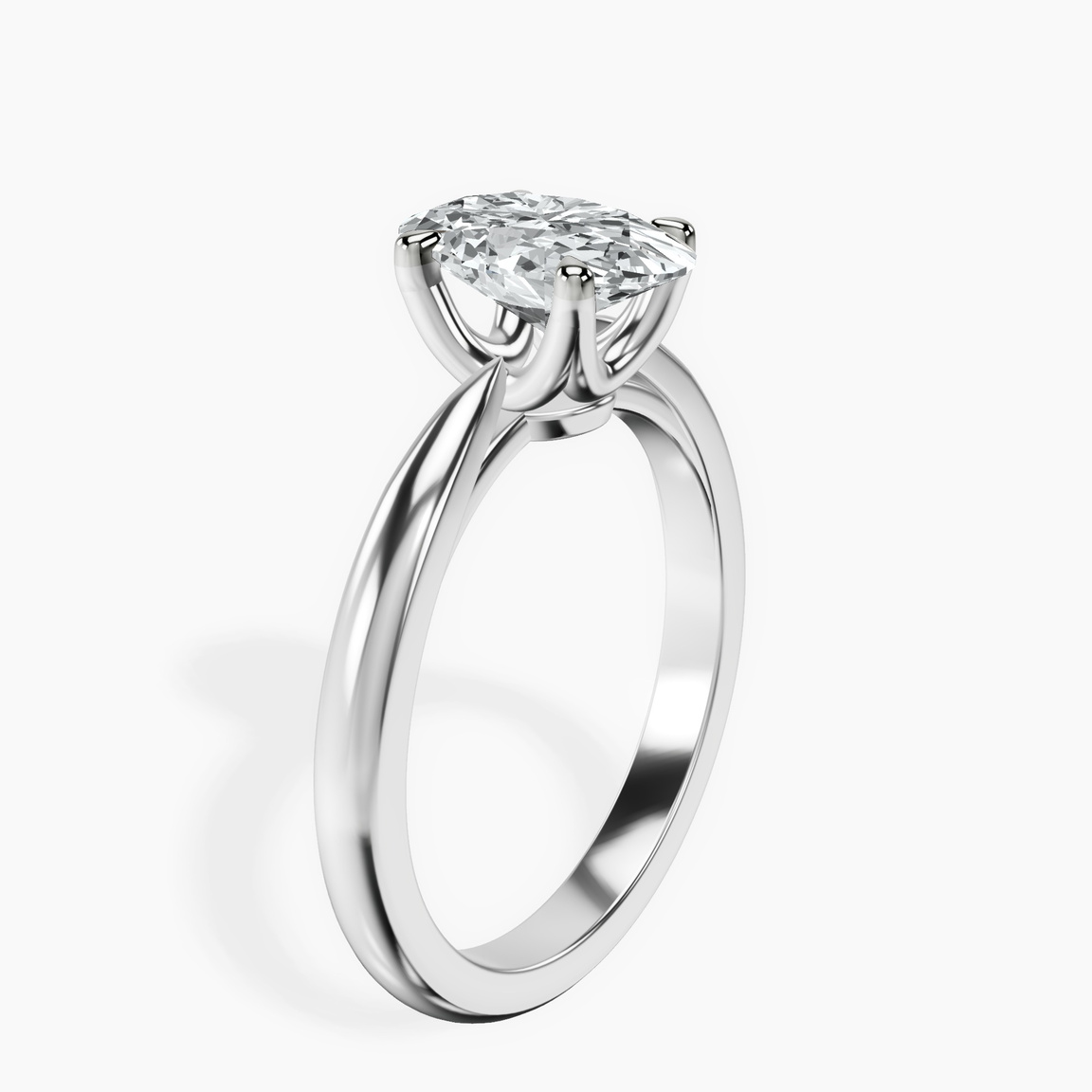 10kt White Gold Azalea Classic Solitaire 2mm Lab Diamond Ring standing product image one