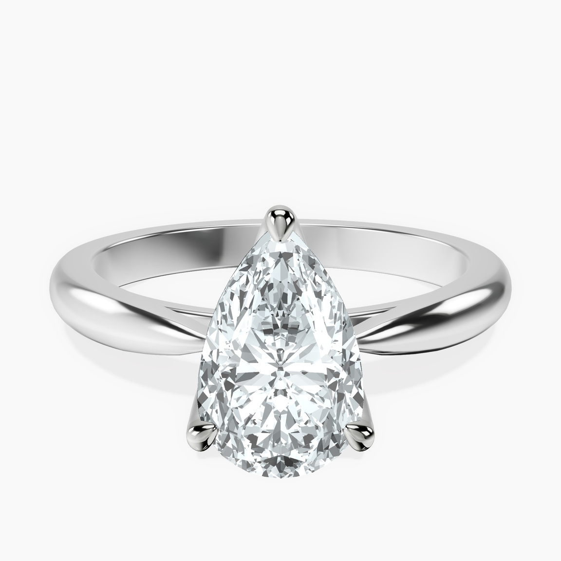 10kt White Gold Azalea Classic Solitaire 2mm Lab Diamond Ring front image