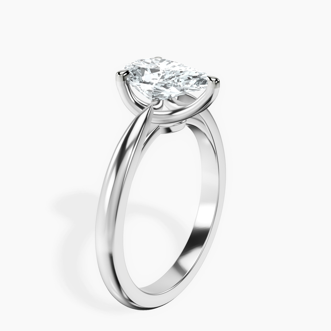 10kt White Gold Azalea Classic Solitaire 2mm Lab Diamond Ring standing product image one