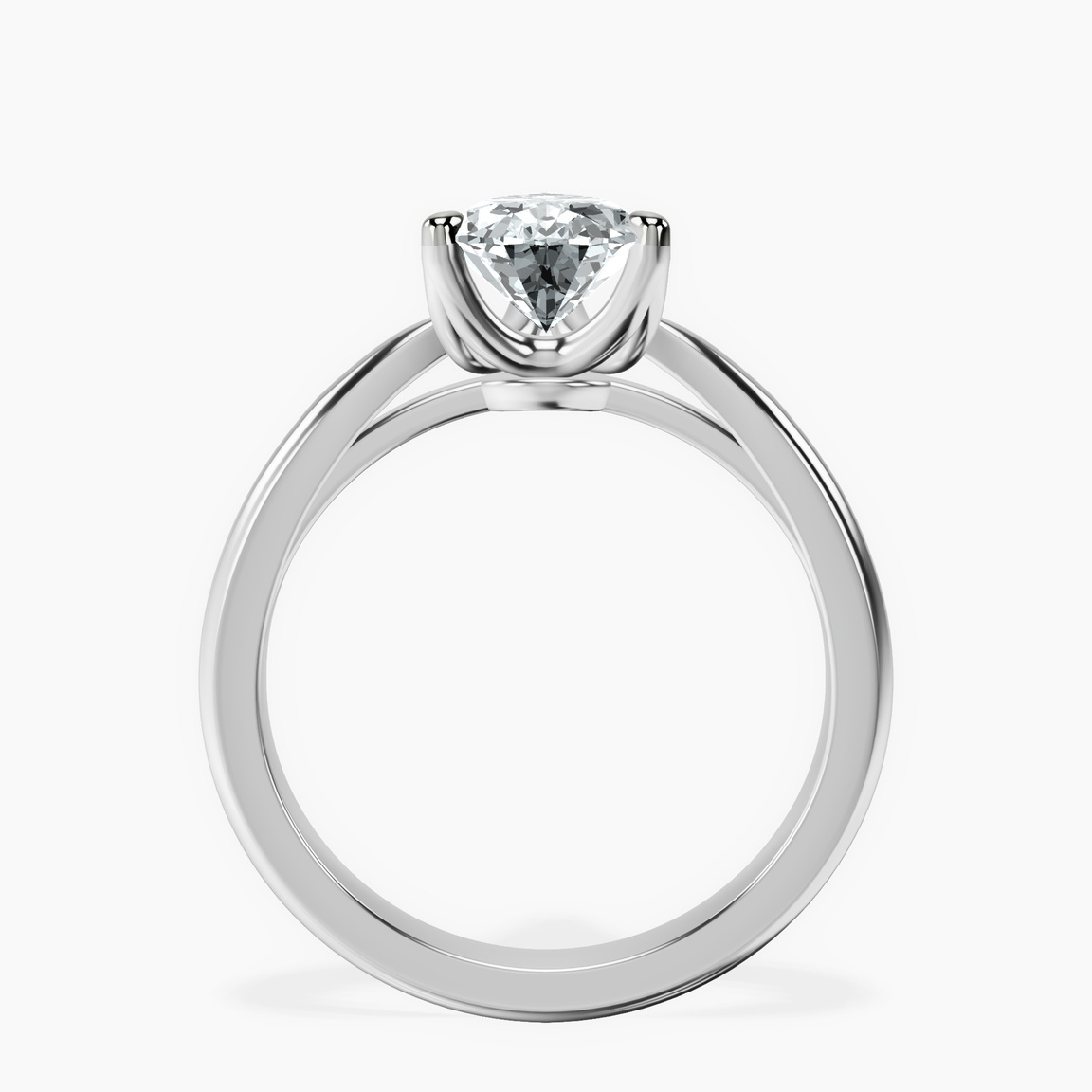10kt White Gold Azalea Classic Solitaire 2mm Lab Diamond Ring side right image one