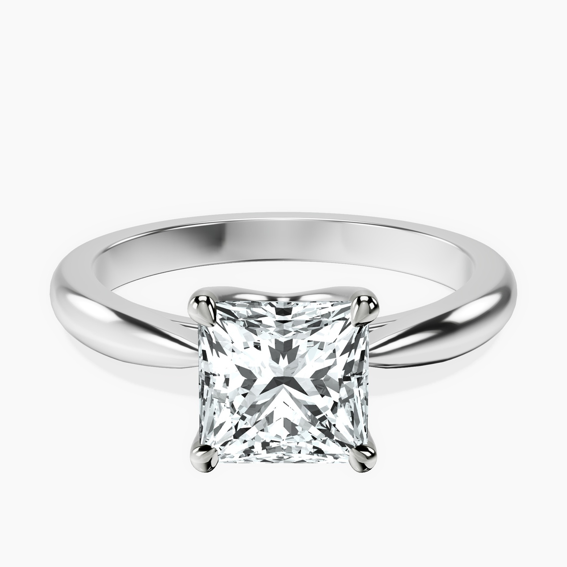 10kt White Gold Azalea Classic Solitaire 2mm Lab Diamond Ring front image