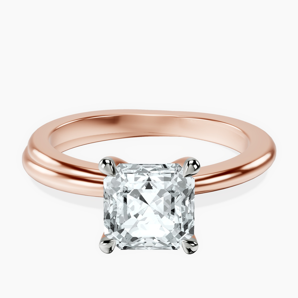 9ct Rose Gold Juniper Crossover Solitaire Lab Diamond Ring front image