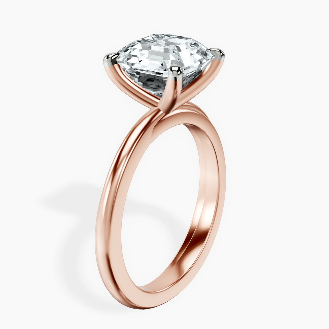 10kt Rose Gold Juniper Crossover Solitaire Lab Diamond Ring standing product image one