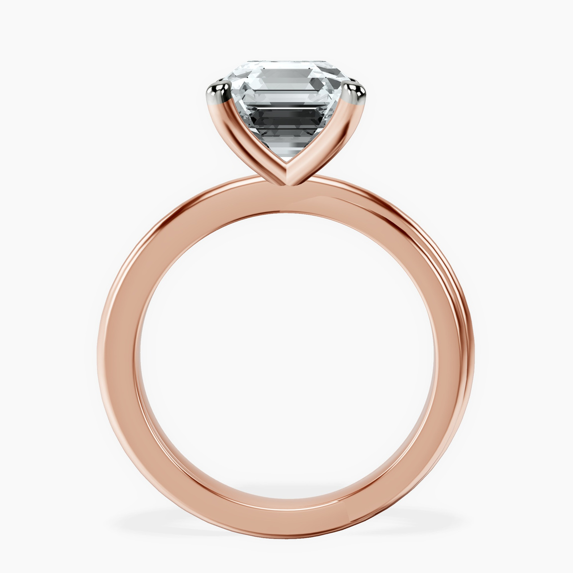 10kt Rose Gold Juniper Crossover Solitaire Lab Diamond Ring side right image one