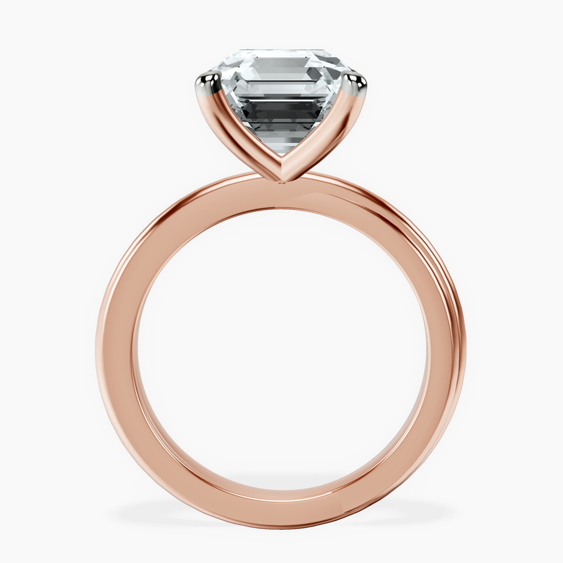 14kt Rose Gold Juniper Crossover Solitaire Lab Diamond Ring side right image one