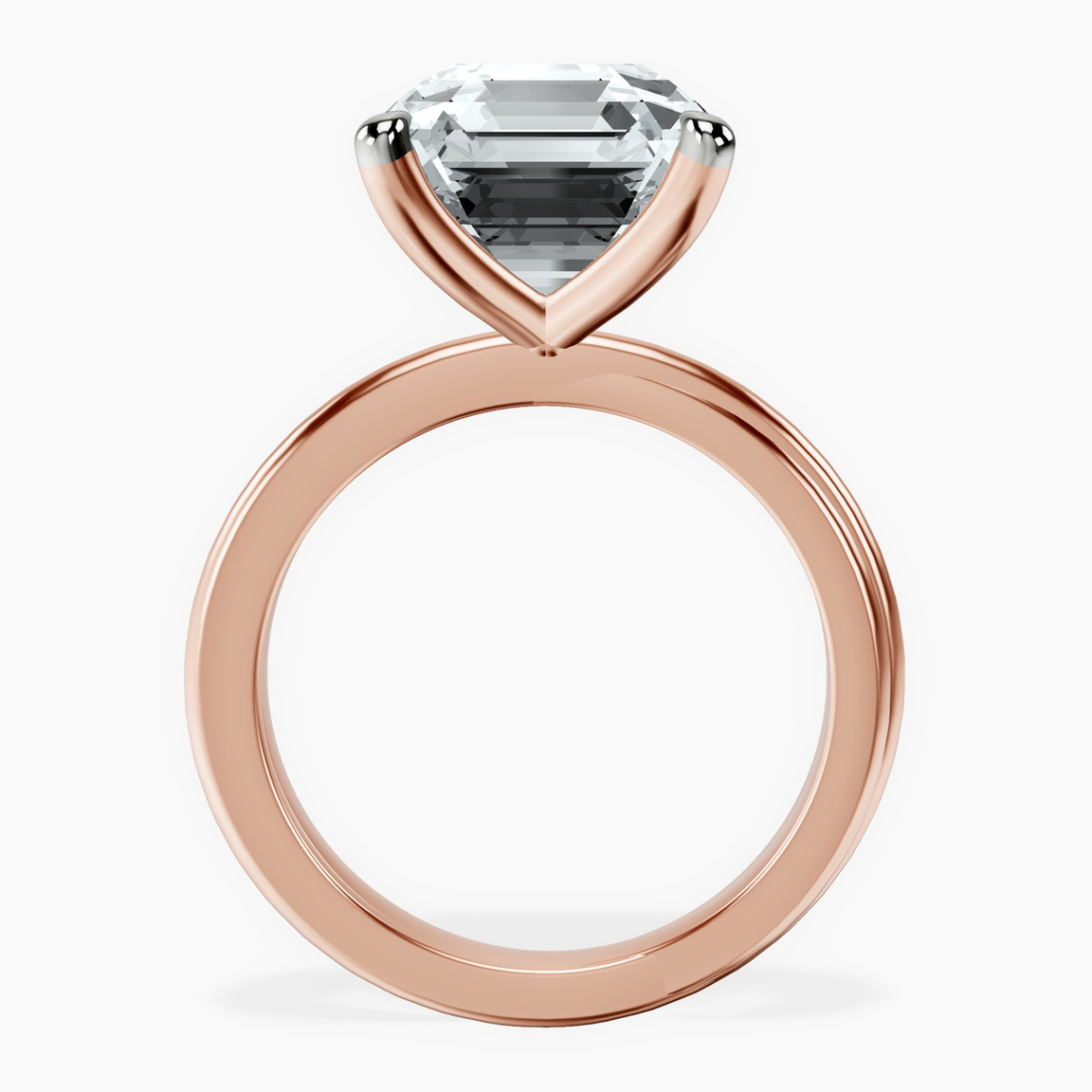 10kt Rose Gold Juniper Crossover Solitaire Lab Diamond Ring side right image one