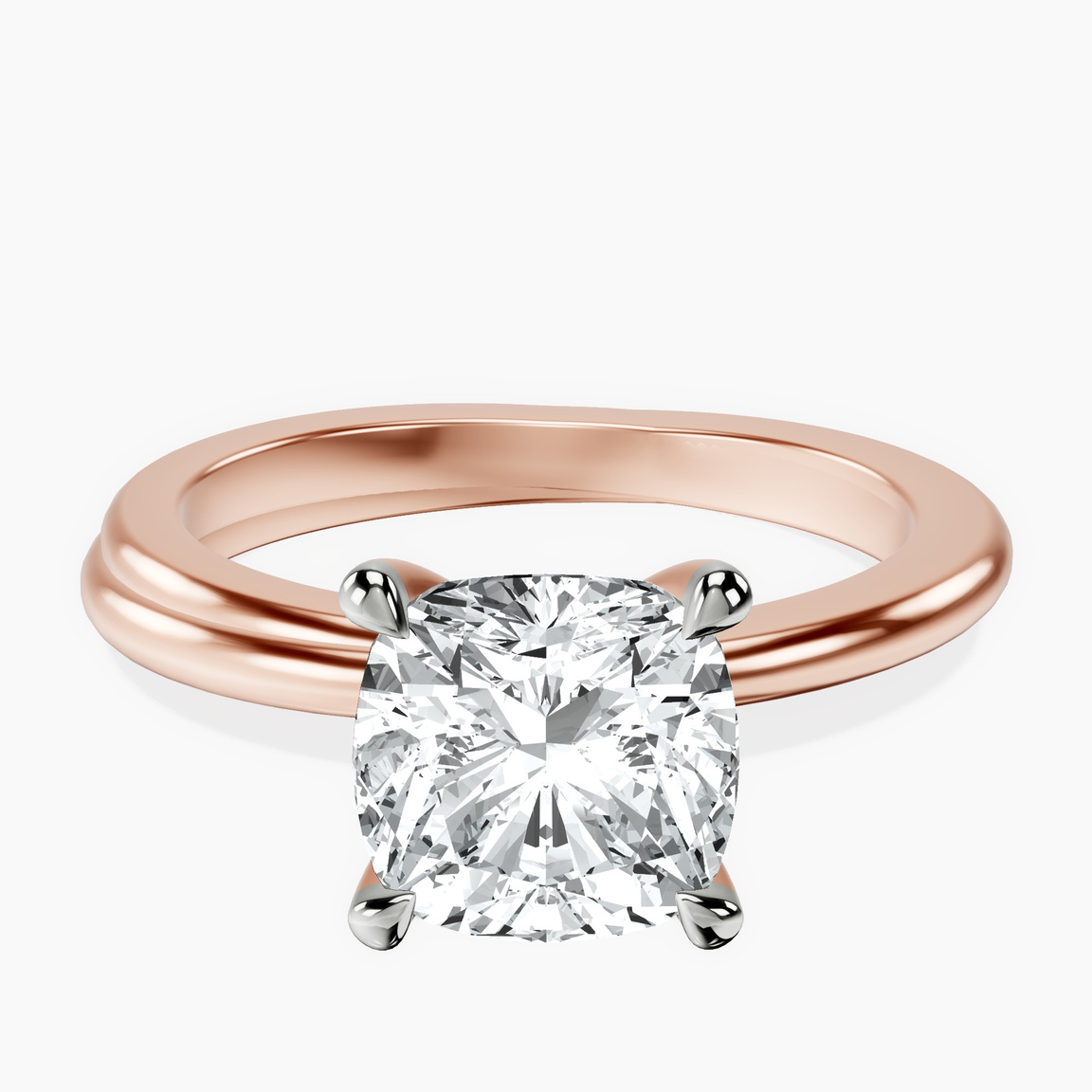 10kt Rose Gold Juniper Crossover Solitaire Lab Diamond Ring front image
