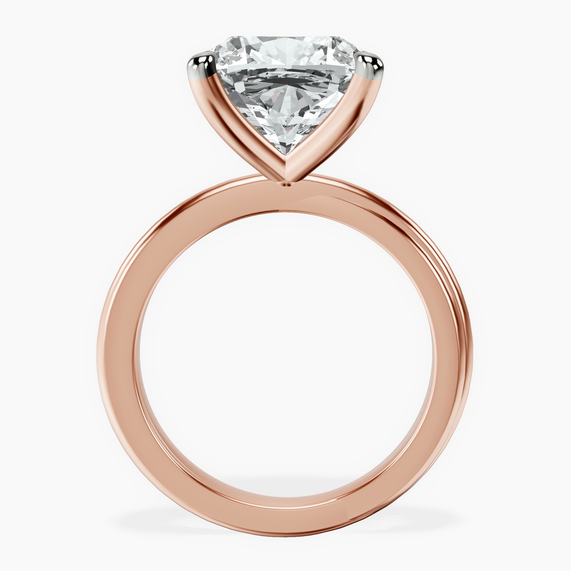 18kt Rose Gold Juniper Crossover Solitaire Lab Diamond Ring side right image one