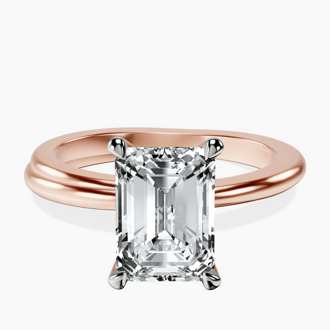 10kt Rose Gold Juniper Crossover Solitaire Lab Diamond Ring front image