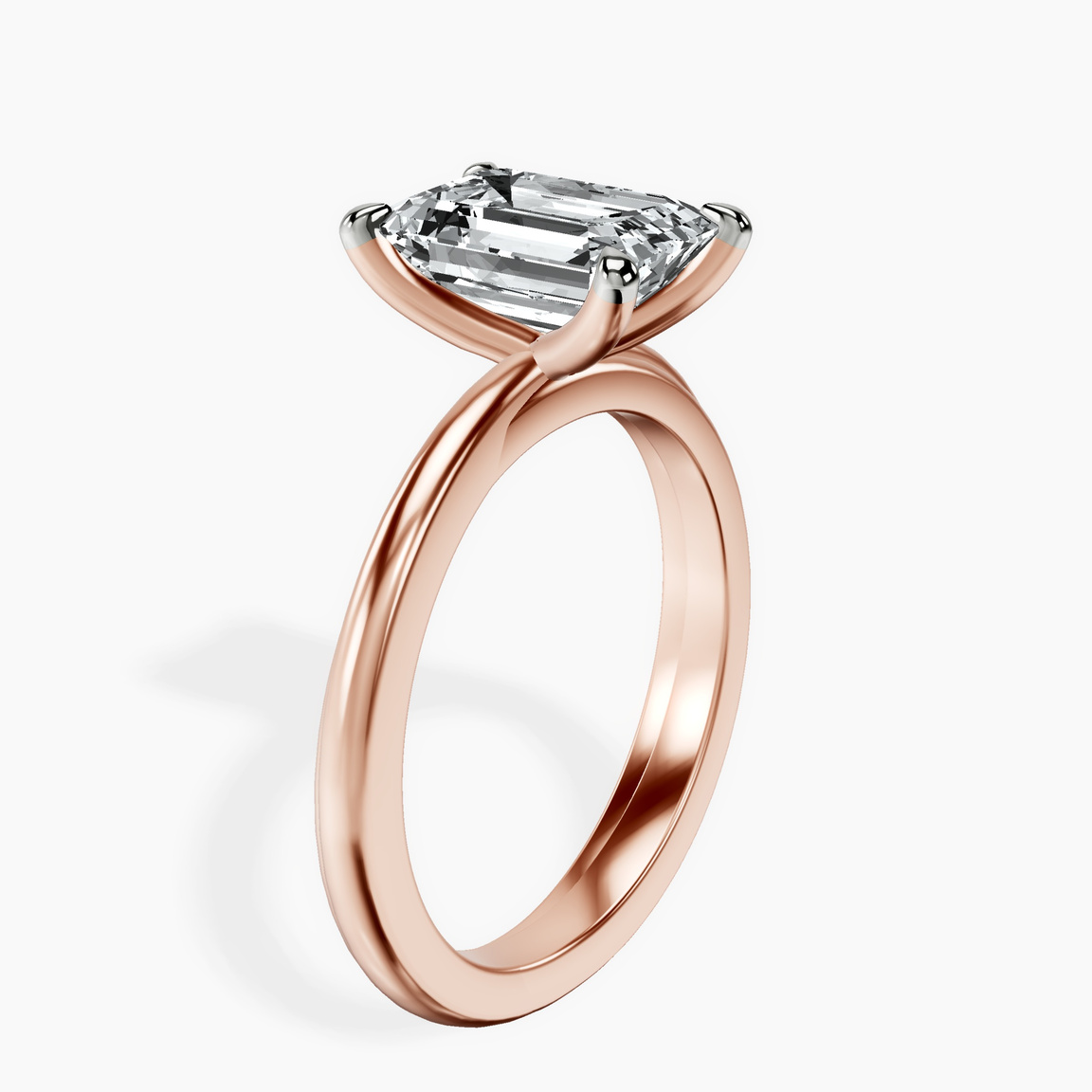 10kt Rose Gold Juniper Crossover Solitaire Lab Diamond Ring standing product image one