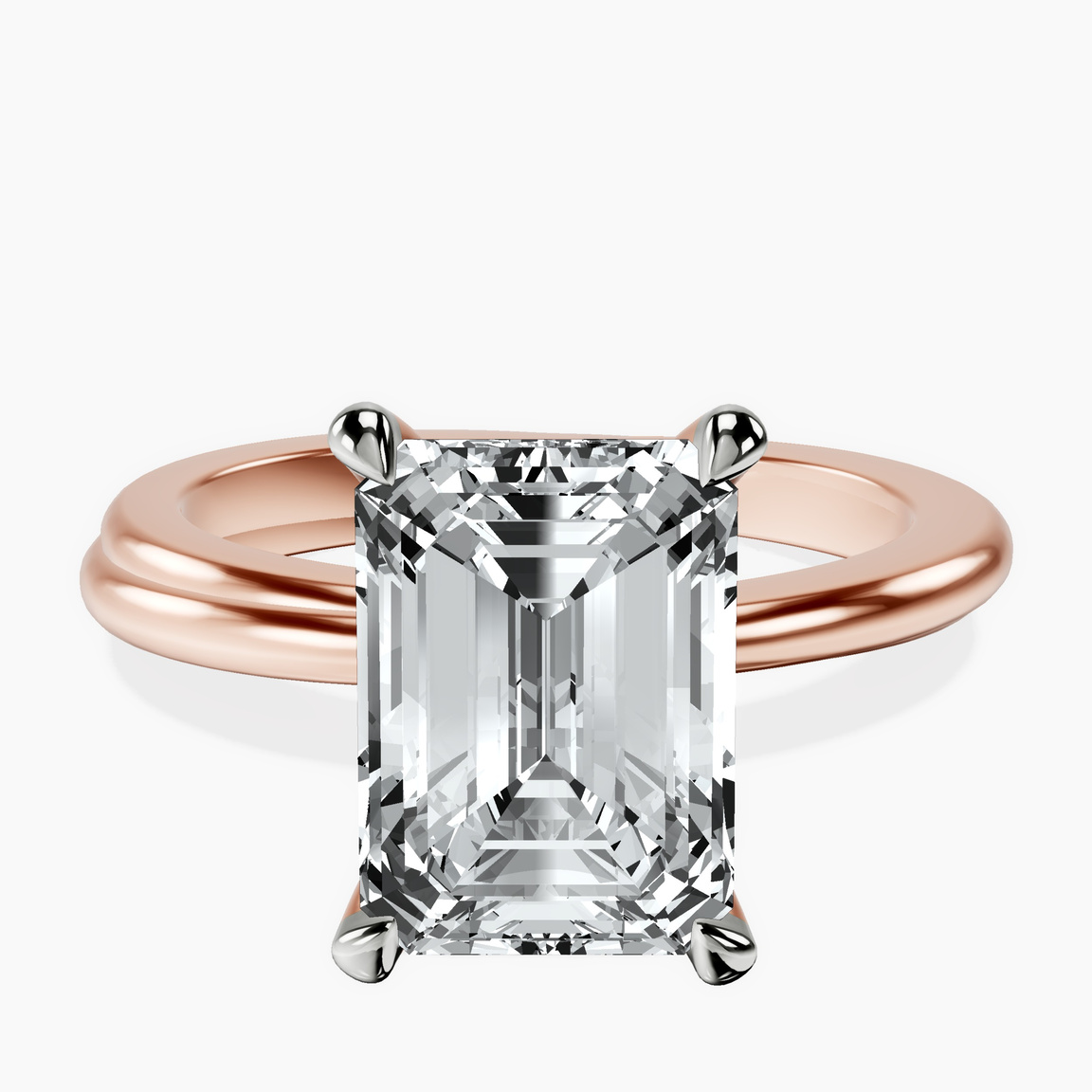 10kt Rose Gold Juniper Crossover Solitaire Lab Diamond Ring front image