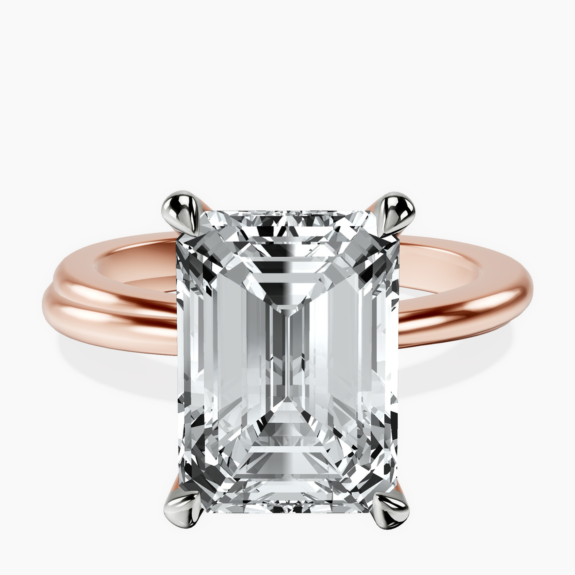 14kt Rose Gold Juniper Crossover Solitaire Lab Diamond Ring front image