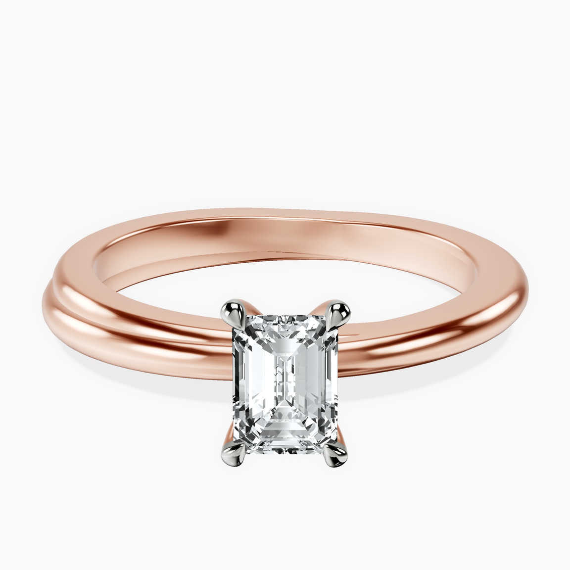 10kt Rose Gold Juniper Crossover Solitaire Lab Diamond Ring front image