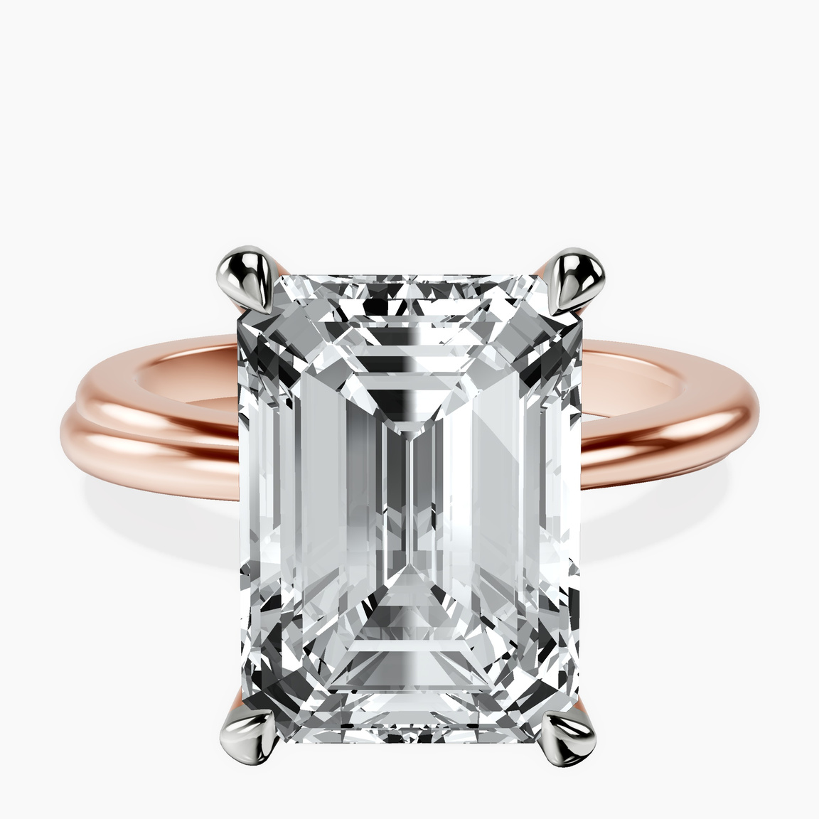 14kt Rose Gold Juniper Crossover Solitaire Lab Diamond Ring front image