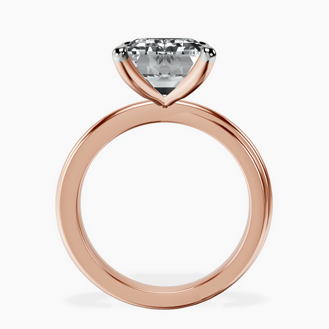 14kt Rose Gold Juniper Crossover Solitaire Lab Diamond Ring side right image one