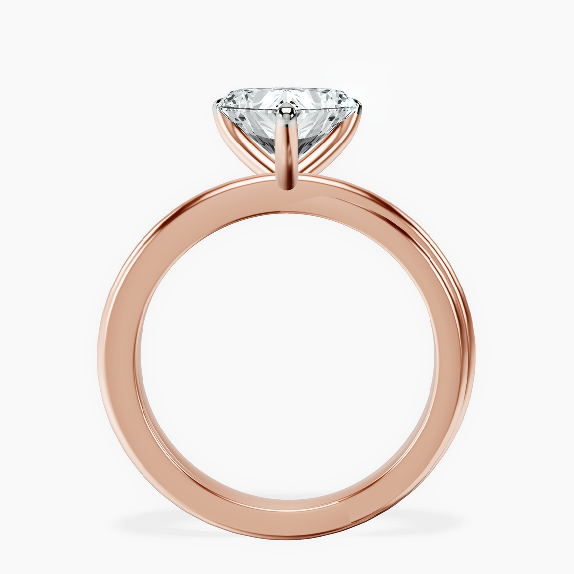 9ct Rose Gold Juniper Crossover Solitaire Lab Diamond Ring side right image one